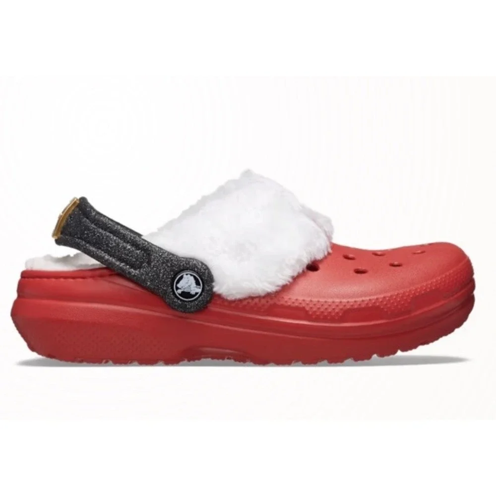 Crocs Classic Lined Santa Christmas Clogs‎ Youth cozy winter Children's 5